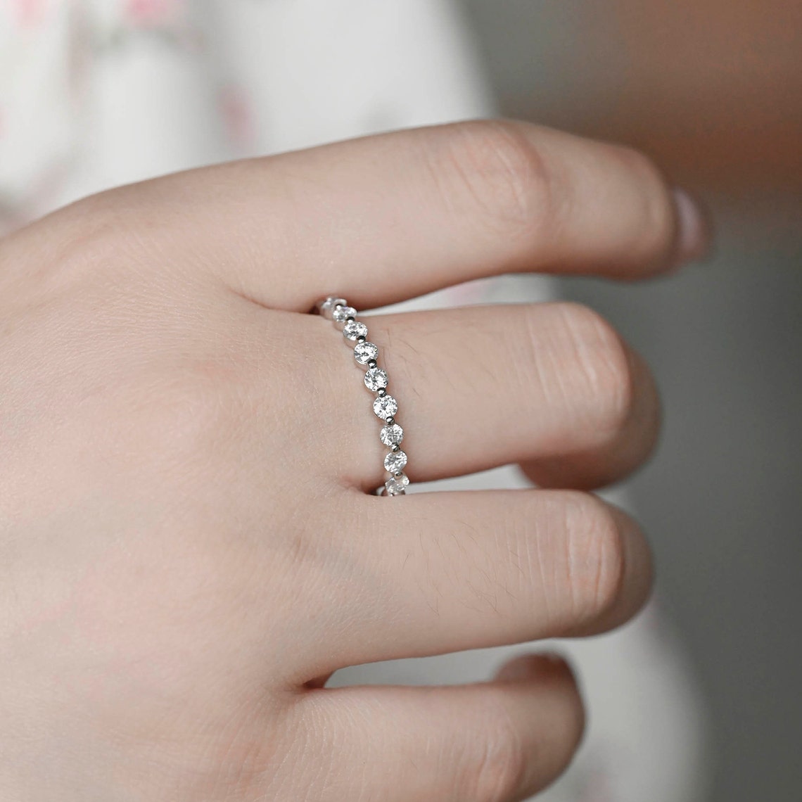 0.35 TCW Round CVD Diamond Full Eternity Wedding Band - Camila Brown