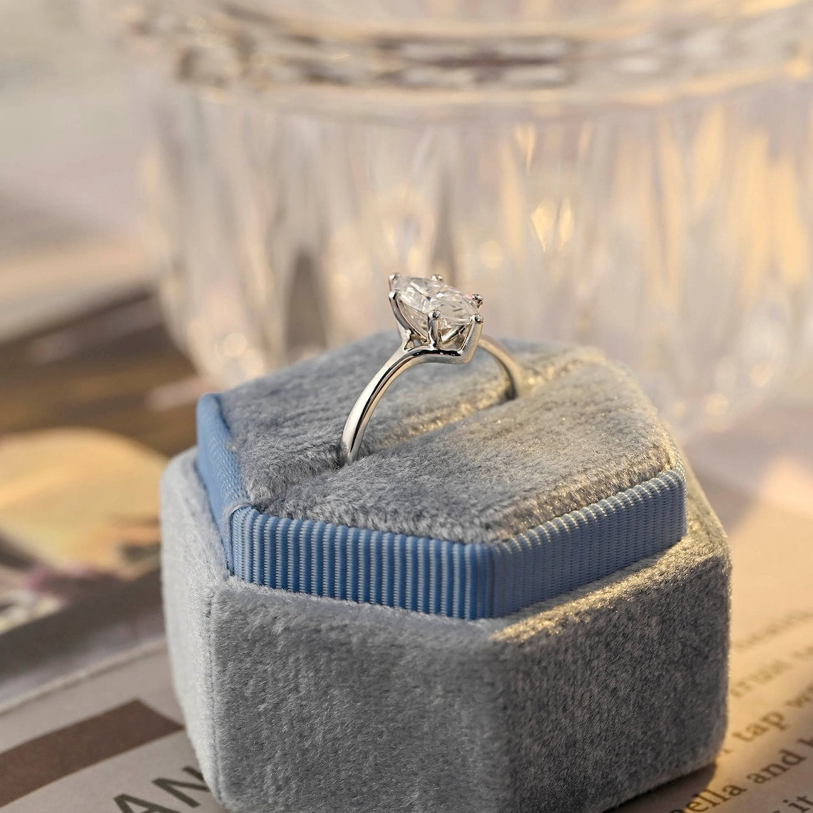 1.0 - 3.0 CT Marquise F/VS1 CVD Diamond Solitaire Engagement Ring - Camila Brown