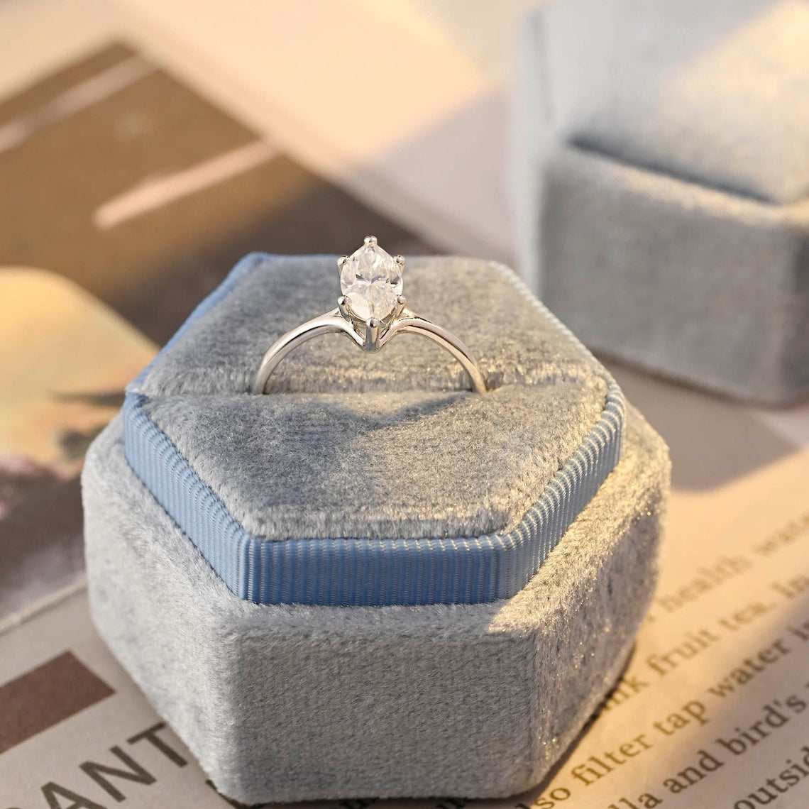 1.0 - 3.0 CT Marquise F/VS1 CVD Diamond Solitaire Engagement Ring - Camila Brown