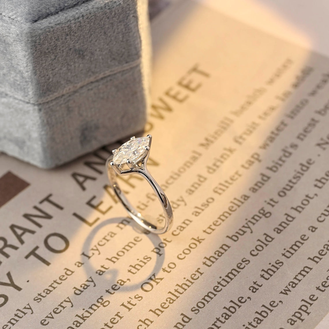 1.0 - 3.0 CT Marquise F/VS1 CVD Diamond Solitaire Engagement Ring - Camila Brown