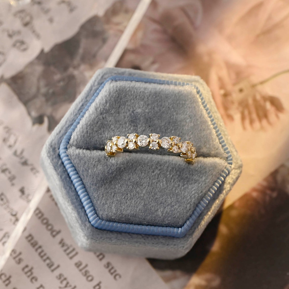 0.40 TCW Round CVD Diamond Half Eternity Wedding Band - Camila Brown