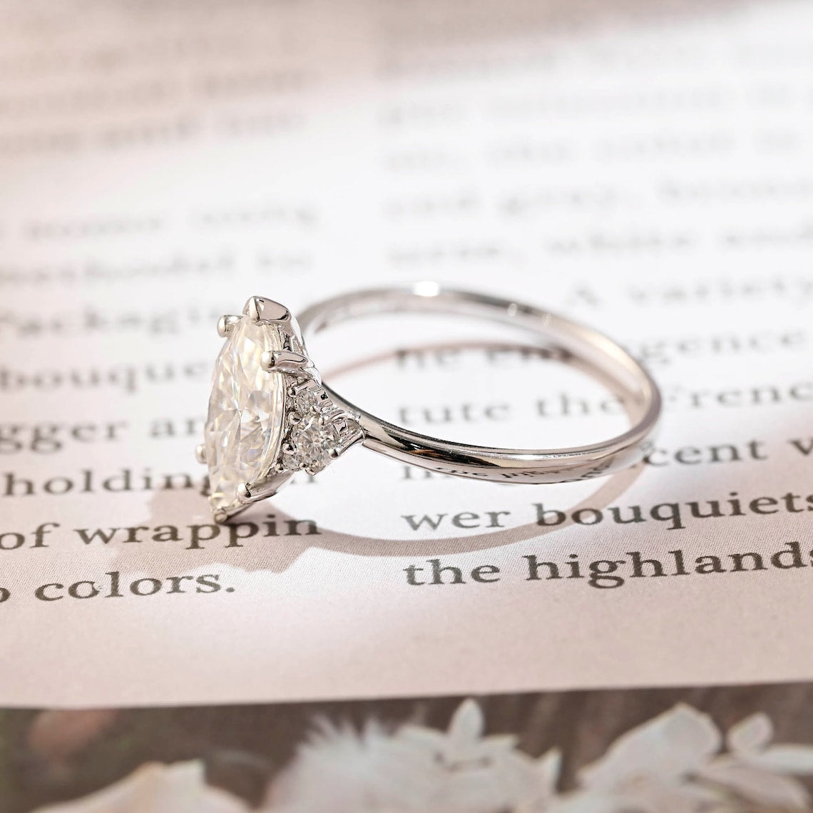 1.0 - 30 CT Marquise F/VS1 CVD Diamond Cluster Engagement Ring - Camila Brown