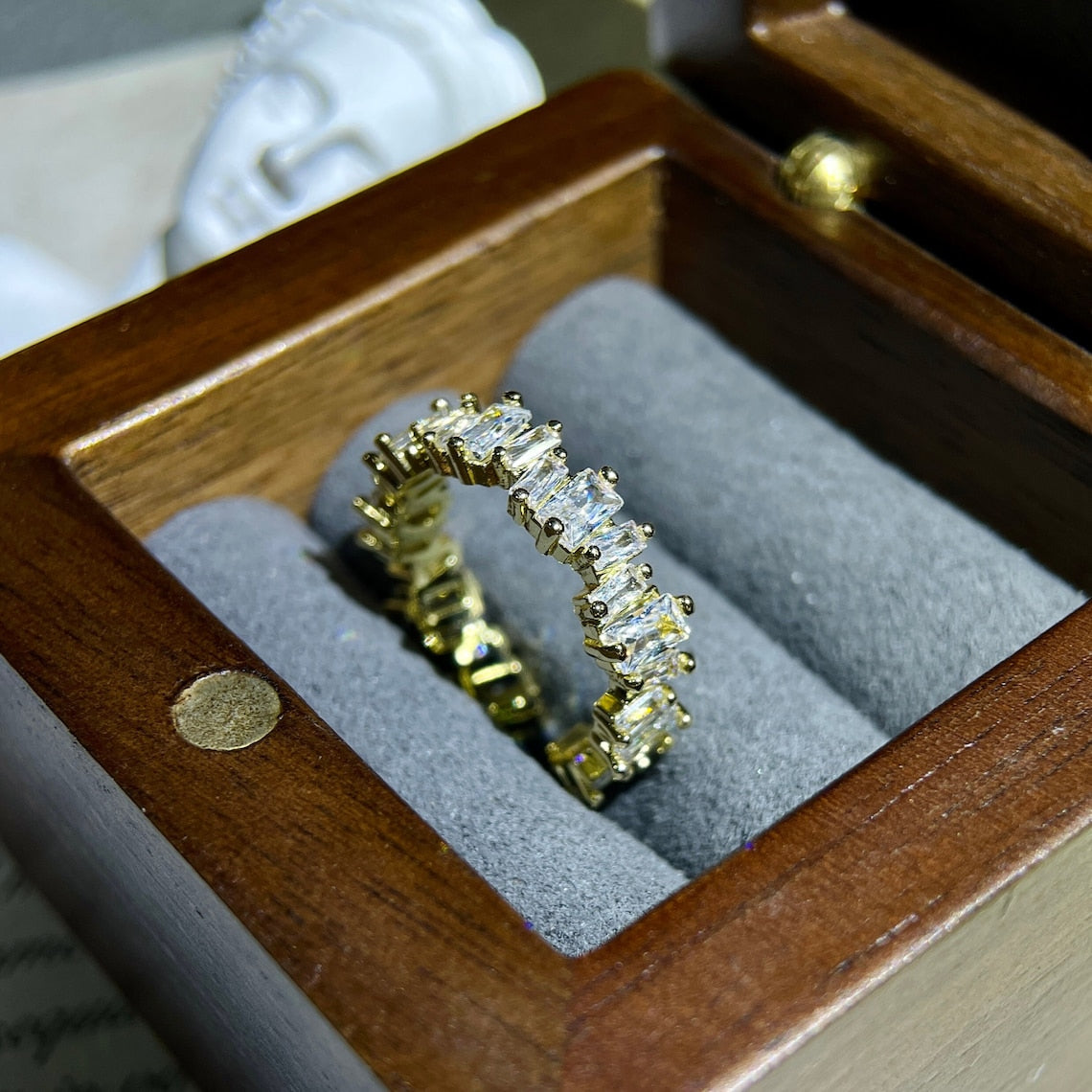 0.50 TCW Octagon Princess & Baguette CVD Diamond Cluster Wedding Band - Camila Brown