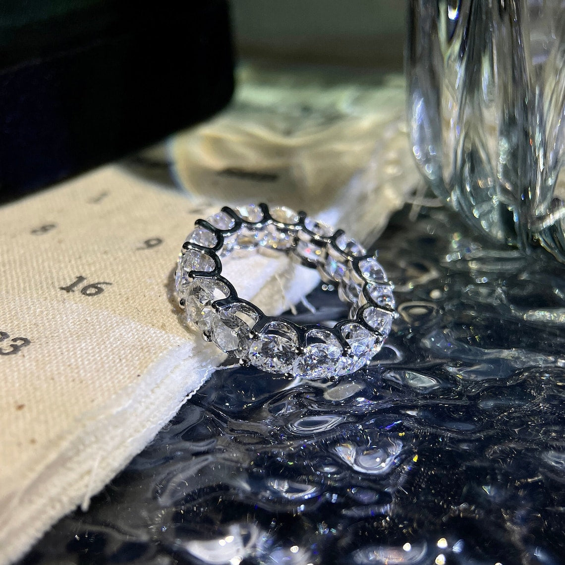 3.0 TCW Cushion CVD Diamond Full Eternity Wedding Band - Camila Brown
