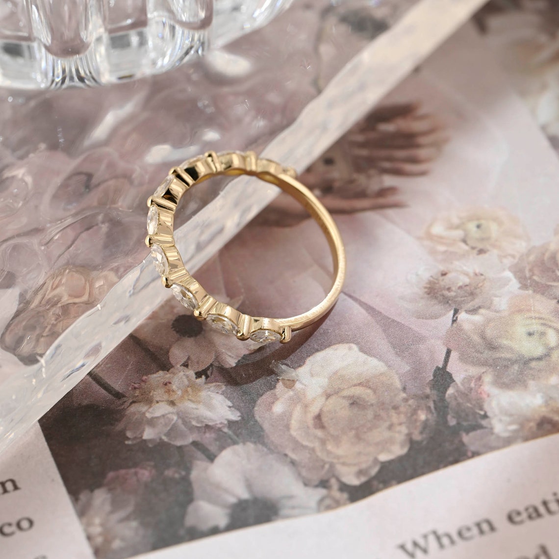 0.25 TCW Marquise CVD Diamond Half Eternity Wedding Band - Camila Brown