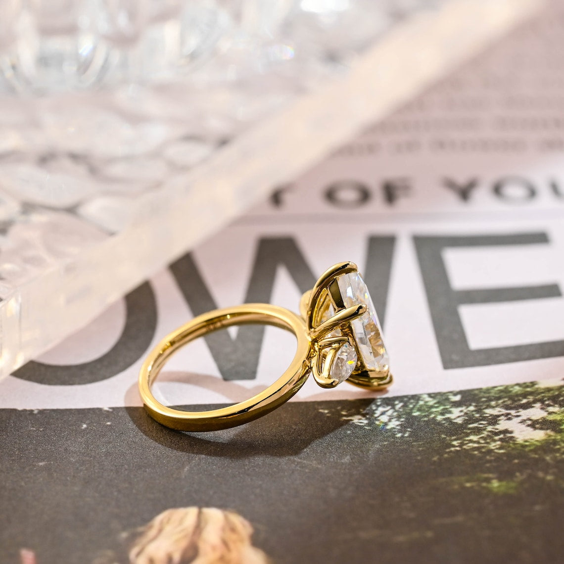 1.0 - 3.0 CT Marquise F/VS1 CVD Diamond Three Stone Style Engagement Ring - Camila Brown