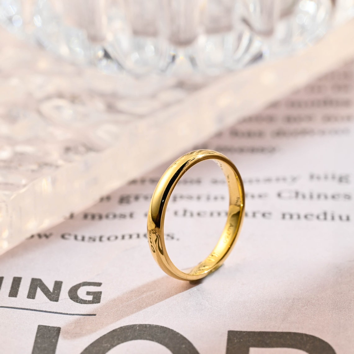 Classic Thick Plain Gold Wedding Band - Camila Brown