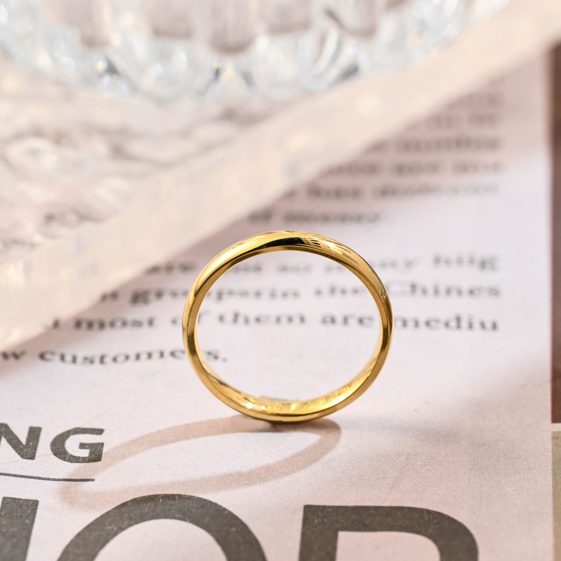 Classic Thick Plain Gold Wedding Band - Camila Brown