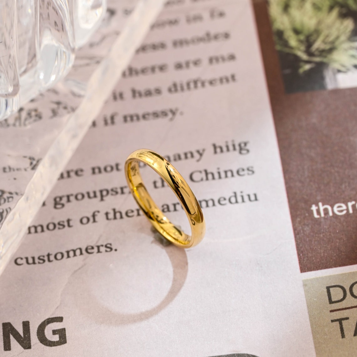 Classic Thick Plain Gold Wedding Band - Camila Brown