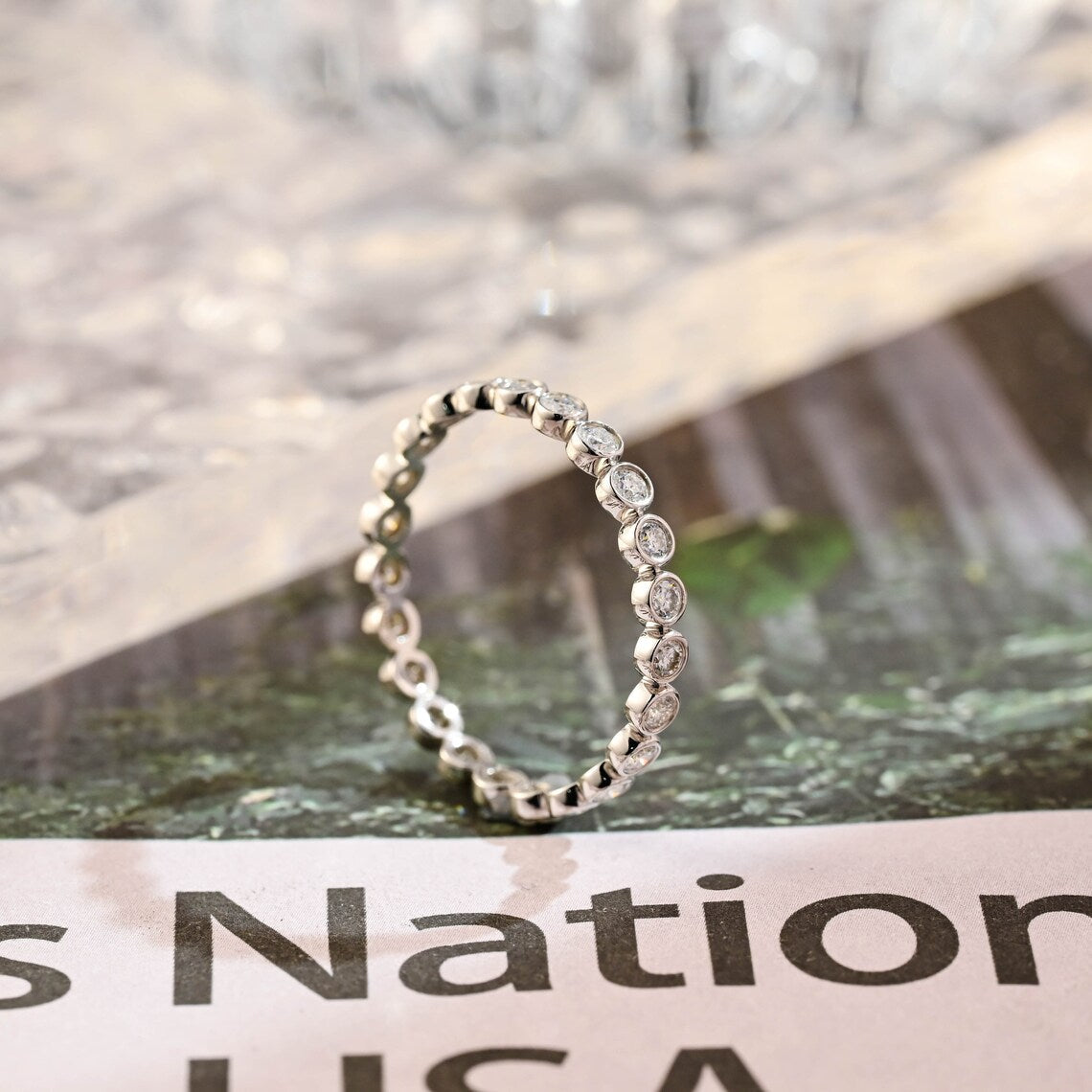 1.0 TCW Round CVD Diamond Bezel Wedding Band - Camila Brown