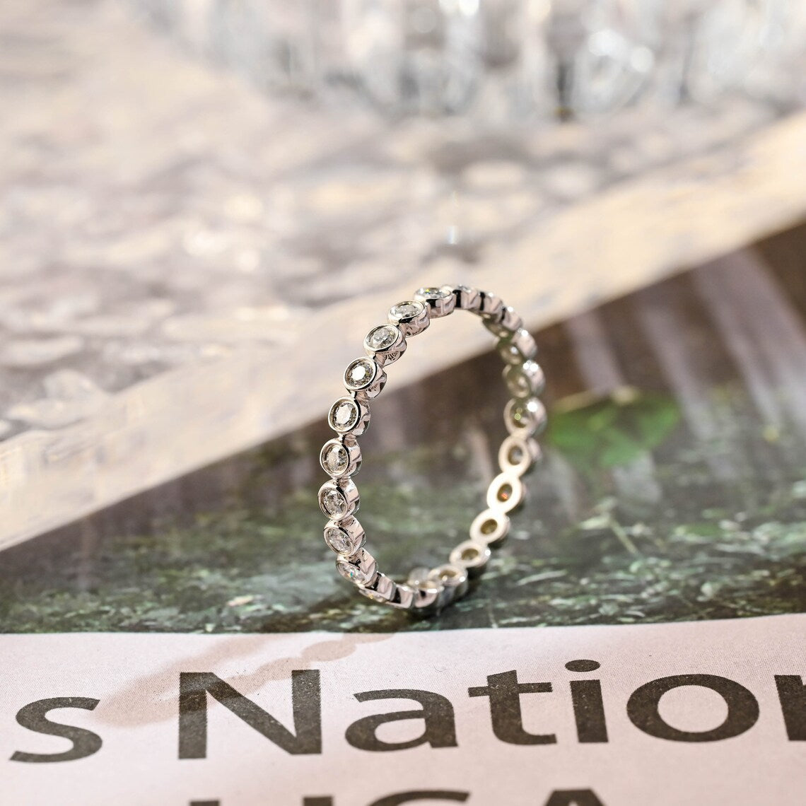 1.0 TCW Round CVD Diamond Bezel Wedding Band - Camila Brown