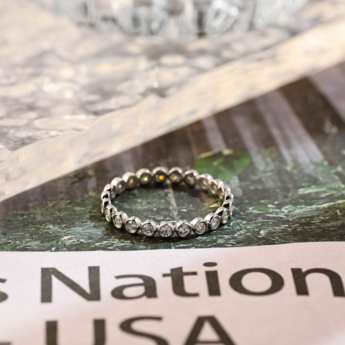 1.0 TCW Round CVD Diamond Bezel Wedding Band - Camila Brown