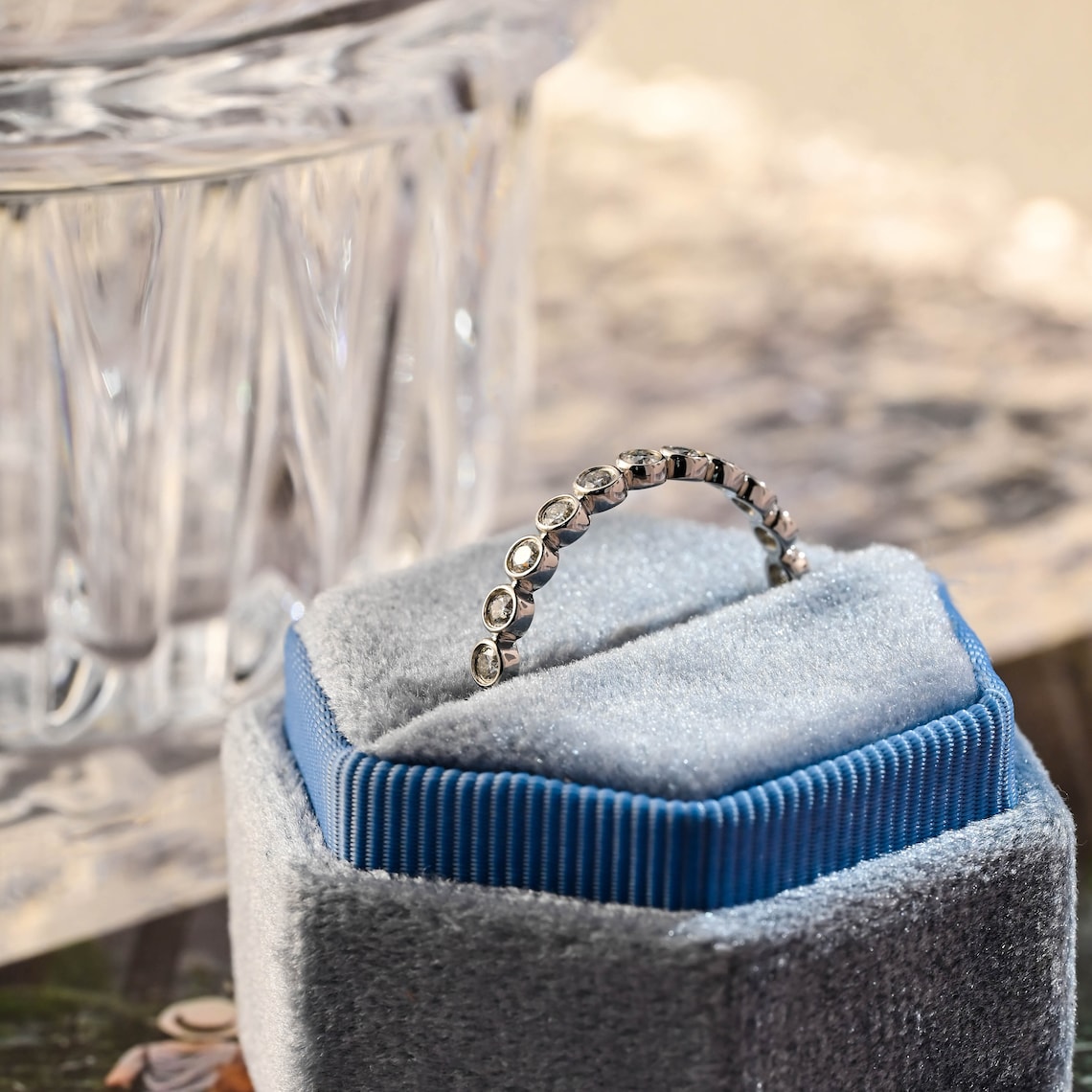 1.0 TCW Round CVD Diamond Bezel Wedding Band - Camila Brown