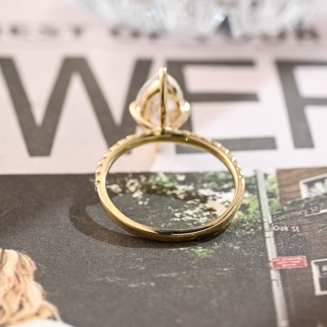 1.0 - 3.0 CT Marquise F/VS1 CVD Diamond Pave Setting Engagement Ring - Camila Brown