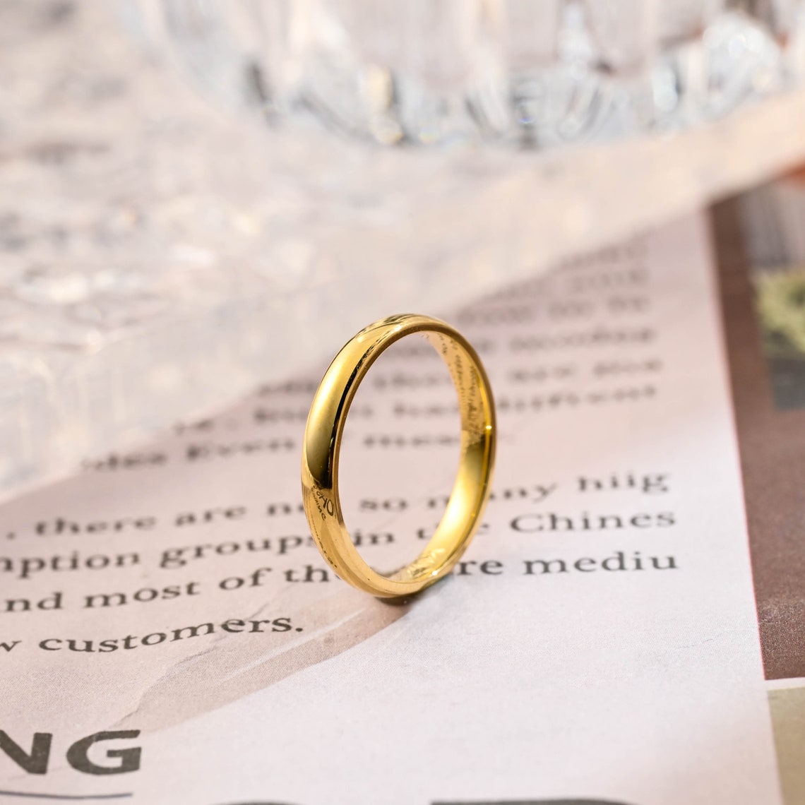 Classic Thick Plain Gold Wedding Band - Camila Brown