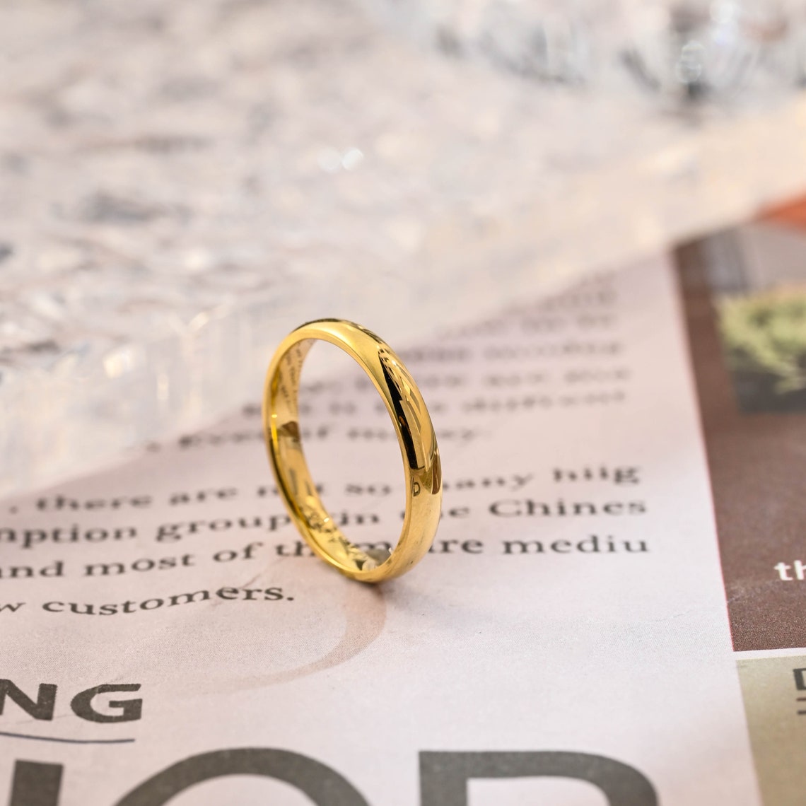 Classic Thick Plain Gold Wedding Band - Camila Brown