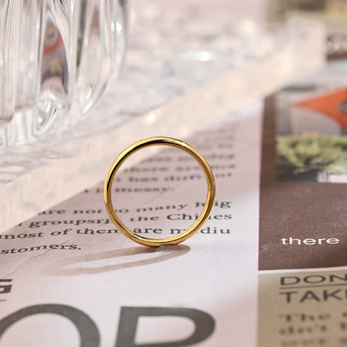 Classic Thick Plain Gold Wedding Band - Camila Brown