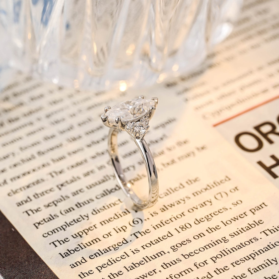 1.0 - 3.0 CT Marquise F/VS1 CVD Diamond Cluster Engagement Ring - Camila Brown