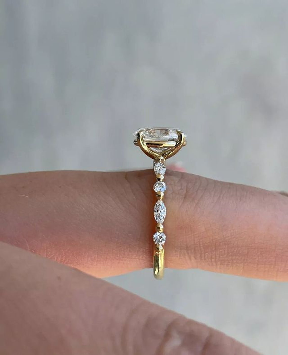 1.50 CT Oval F/VVS2 CVD Diamond Pave Setting Engagement Ring - Camila Brown