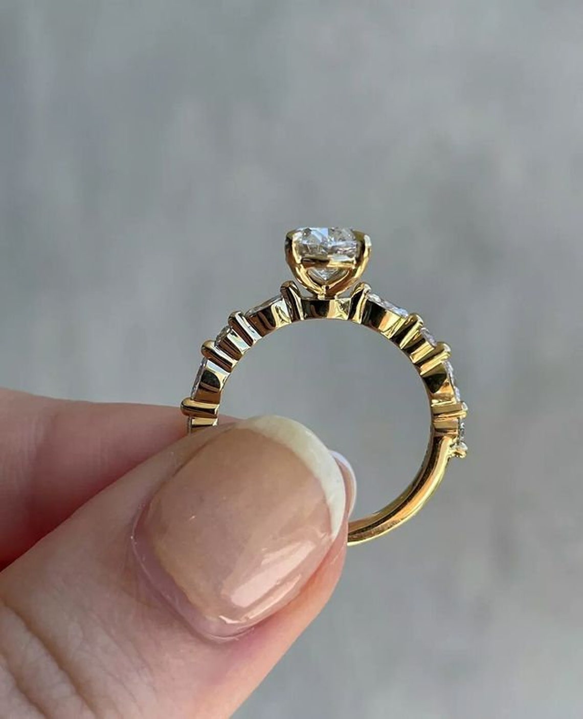 1.50 CT Oval F/VVS2 CVD Diamond Pave Setting Engagement Ring - Camila Brown