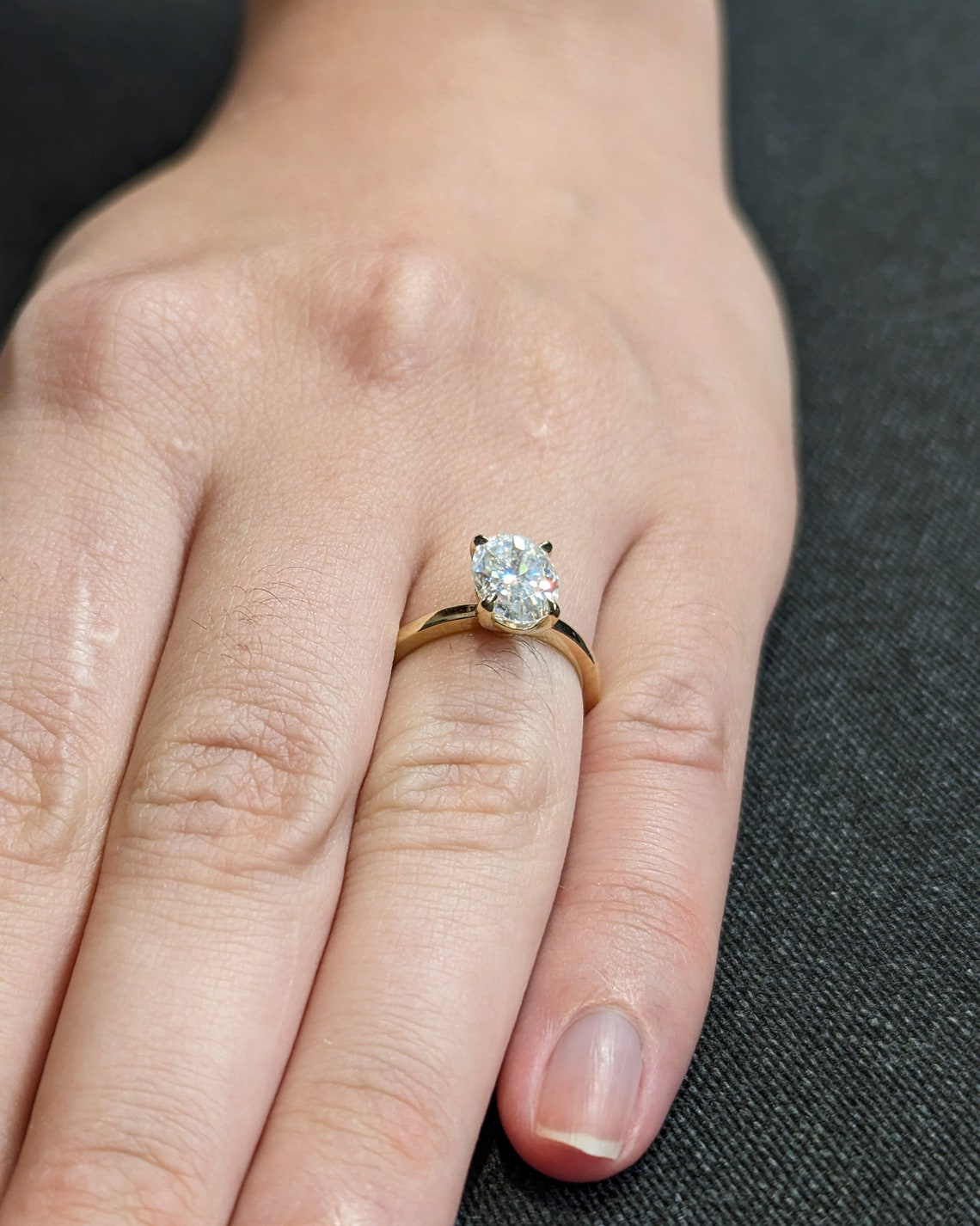 1.50 CT Oval F/VS1 CVD Diamond Solitaire Engagement Ring - Camila Brown