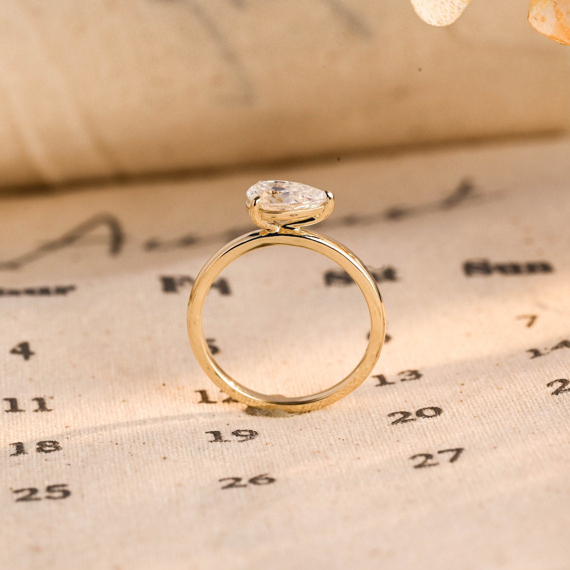 3.0 CT Pear F/VS1 CVD Diamond Solitaire Engagement Ring - Camila Brown