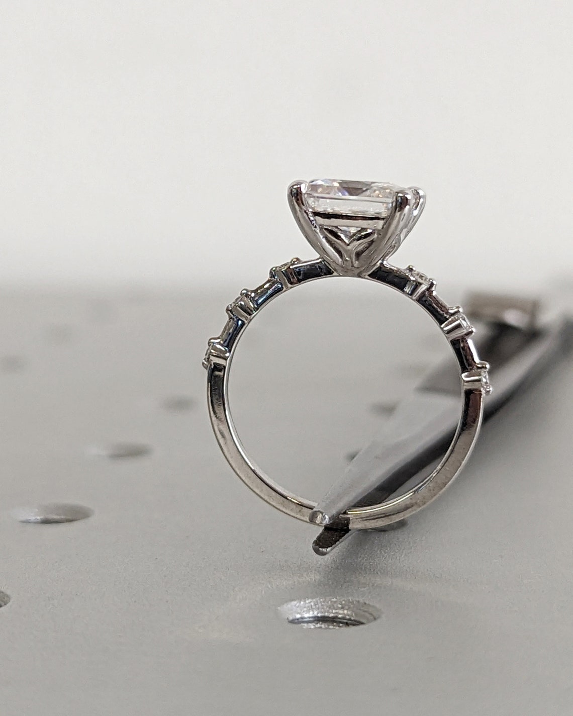 1.0-3.0 CT Princess F/VS1 CVD Diamond Dainty Engagement Ring - Camila Brown