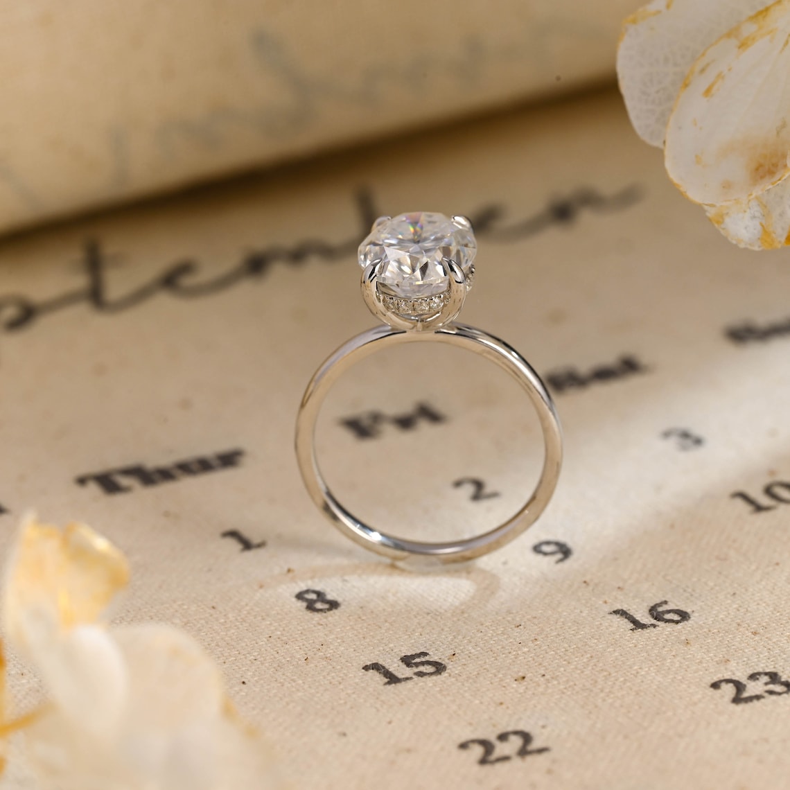 1.0 CT Oval F/VS1 CVD Diamond Hidden Halo Engagement Ring - Camila Brown