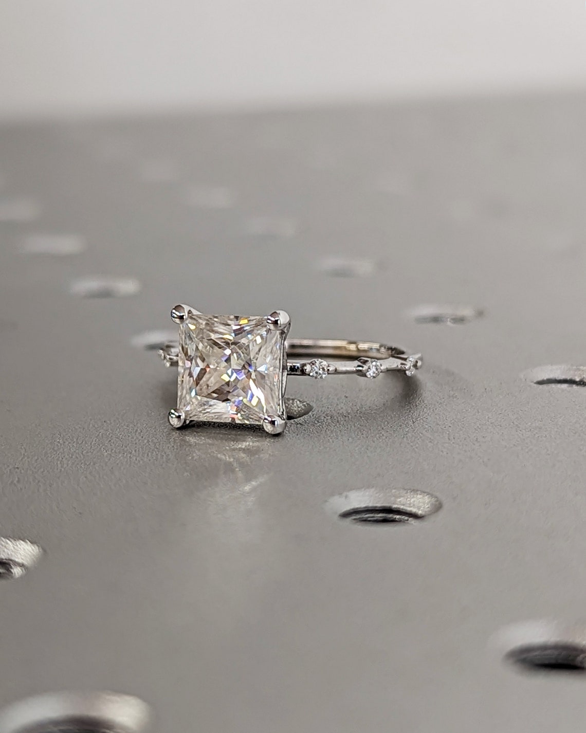 1.0-3.0 CT Princess F/VS1 CVD Diamond Dainty Engagement Ring - Camila Brown