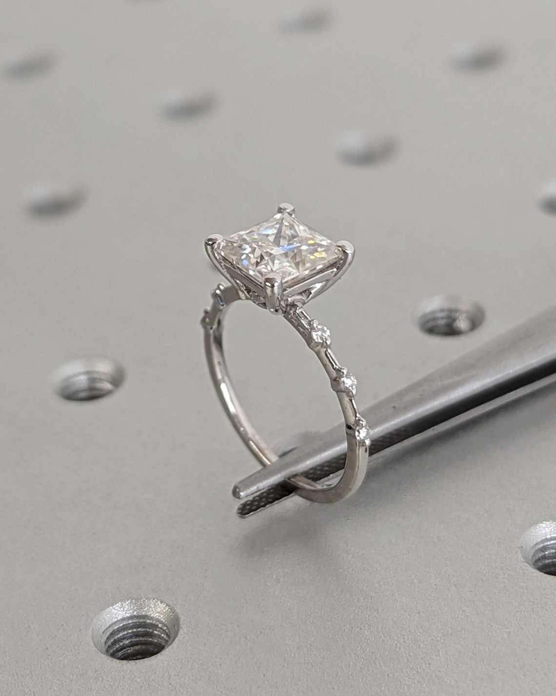 1.0-3.0 CT Princess F/VS1 CVD Diamond Dainty Engagement Ring - Camila Brown