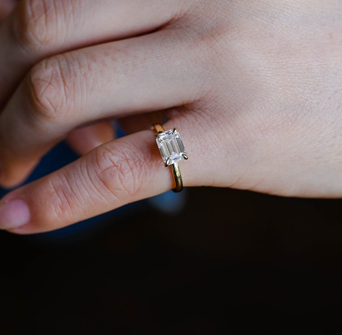 1.0 CT Emerald E/VS1 CVD Diamond Solitaire Engagement Ring - Camila Brown