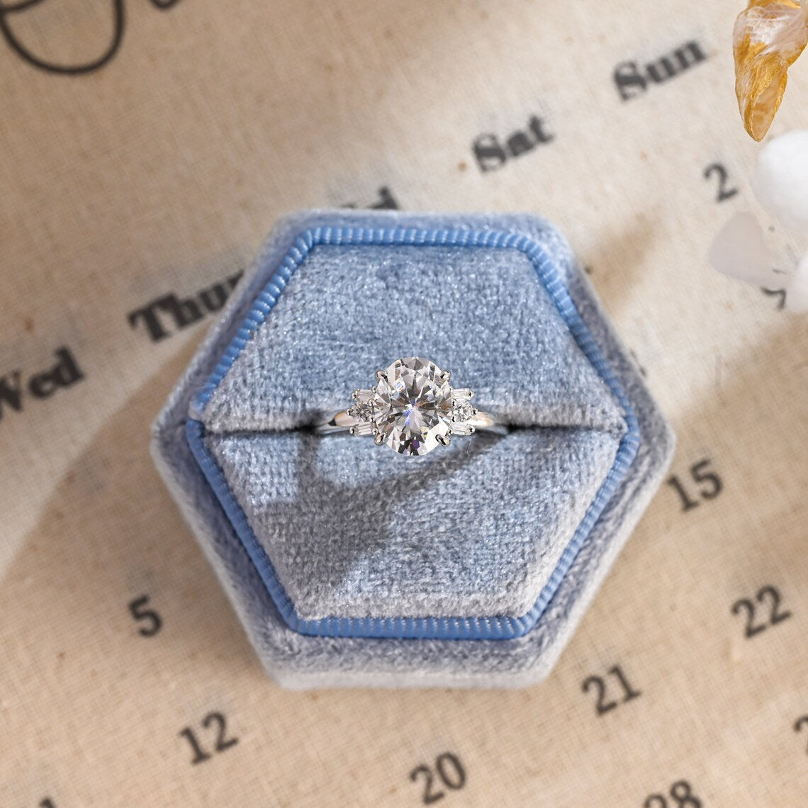 1.0 - 3.0 CT Oval F/VS1 CVD Diamond Cluster Engagement Ring - Camila Brown