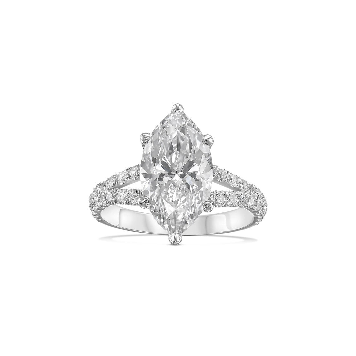 1.30 CT-3.30 CT Marquise F/VS1 CVD Diamond Split Shank Style Engagement Ring - Camila Brown