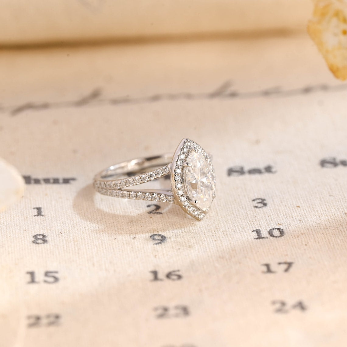 1.0 CT Marquise F/VS1 CVD Diamond Split Shank Style Engagement Ring - Camila Brown