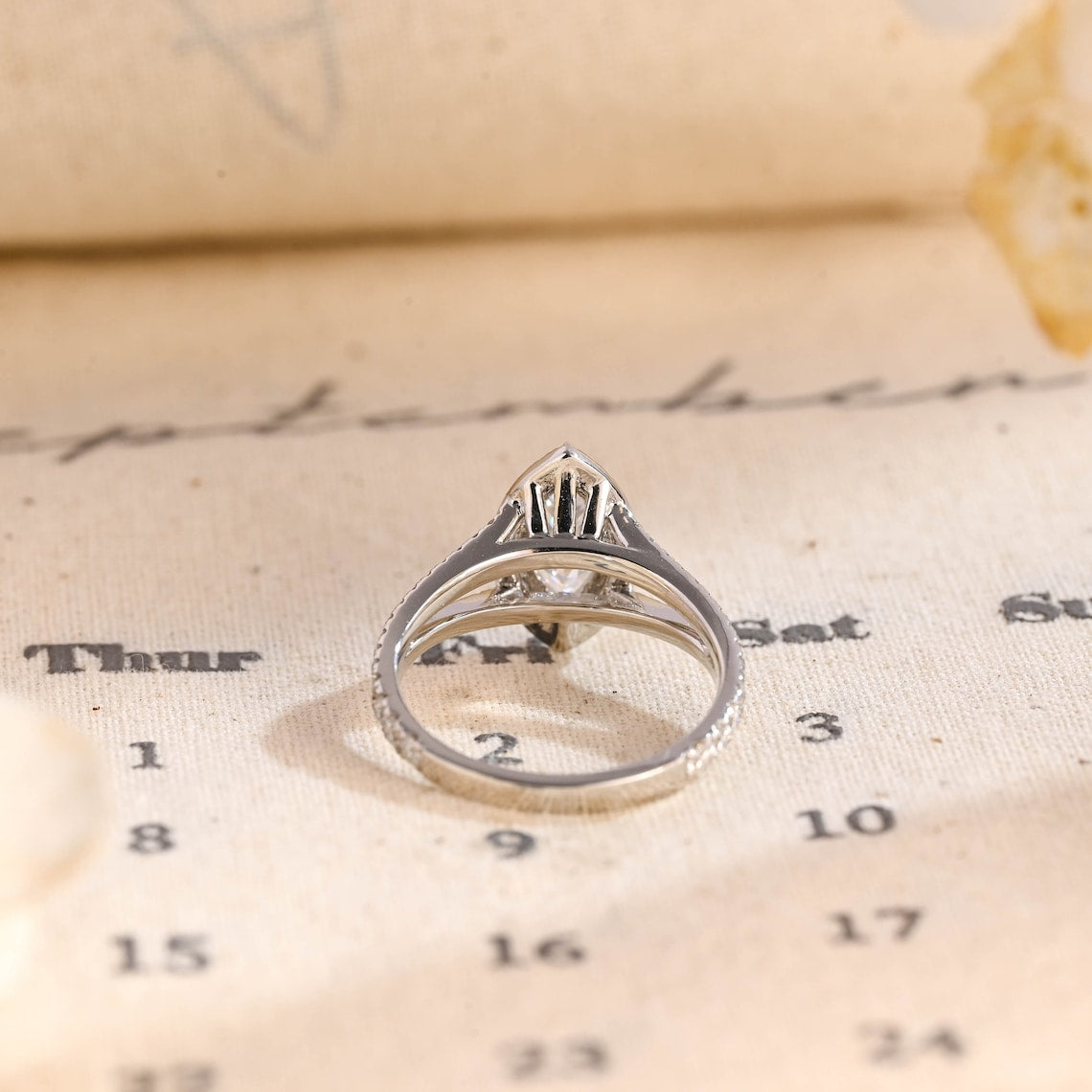 1.0 CT Marquise F/VS1 CVD Diamond Split Shank Style Engagement Ring - Camila Brown