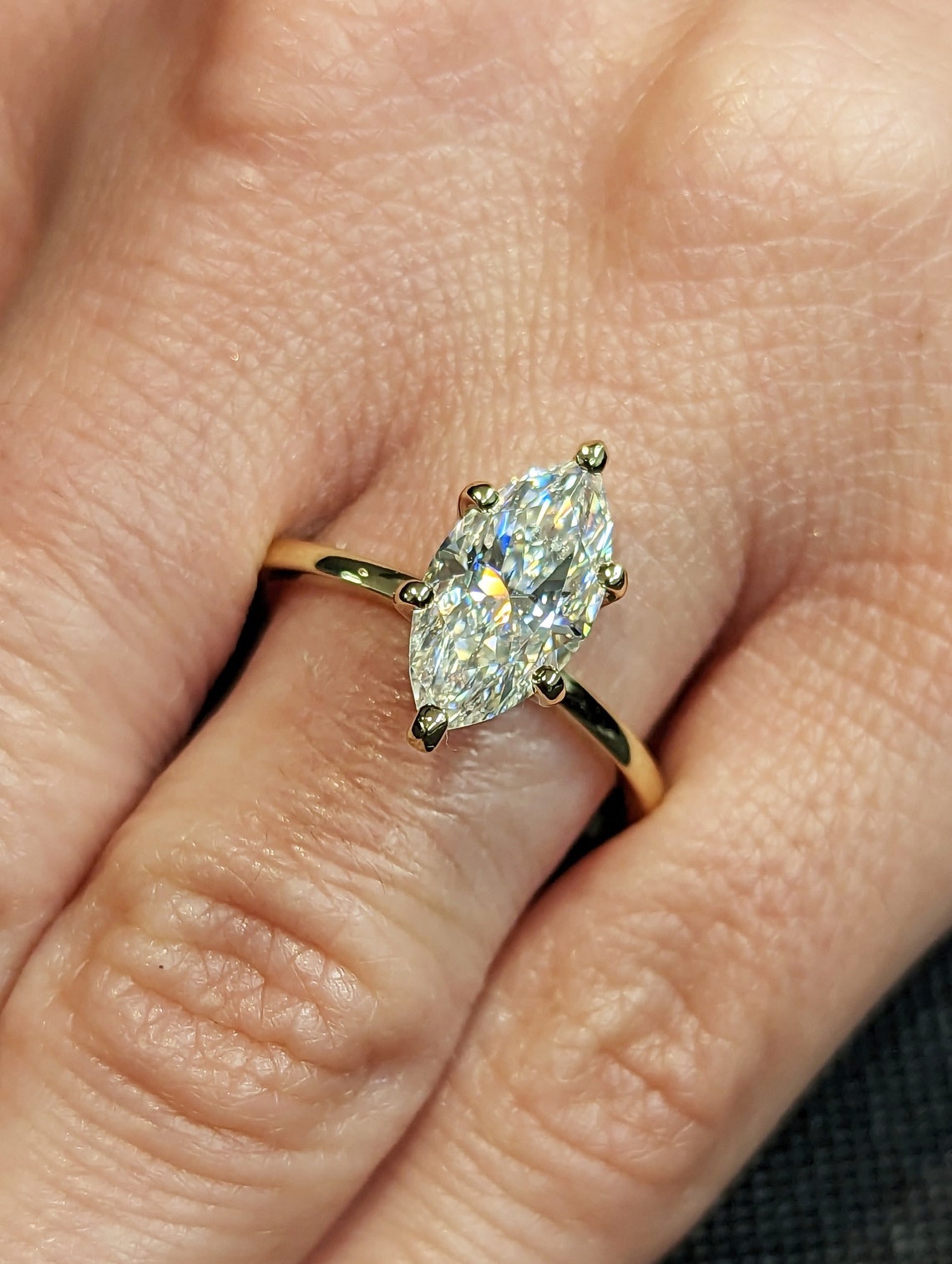 1.0 - 3.0 CT Marquise F/VS1 CVD Diamond Solitaire Engagement Ring - Camila Brown