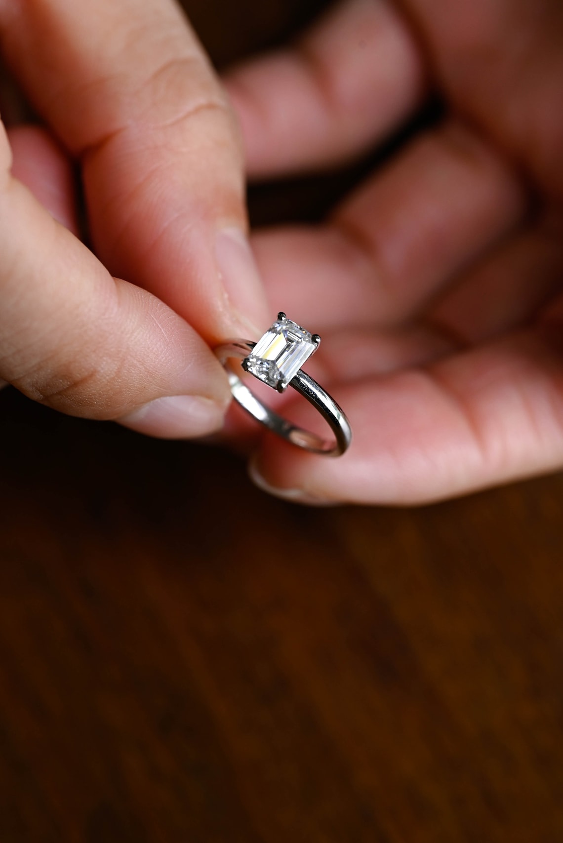 1.0-3.0 CT Emerald E/VS1 CVD Diamond Solitaire Engagement Ring - Camila Brown