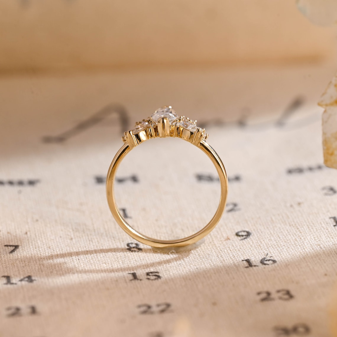 1.0 CT Marquise F/VS1 CVD Diamond Cluster Engagement Ring - Camila Brown