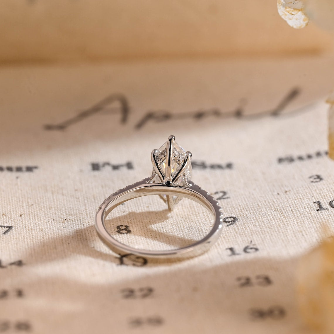 1.0 - 3.0 CT Marquise F/VS1 CVD Diamond Hidden Halo Pave Seeting Engagement Ring - Camila Brown