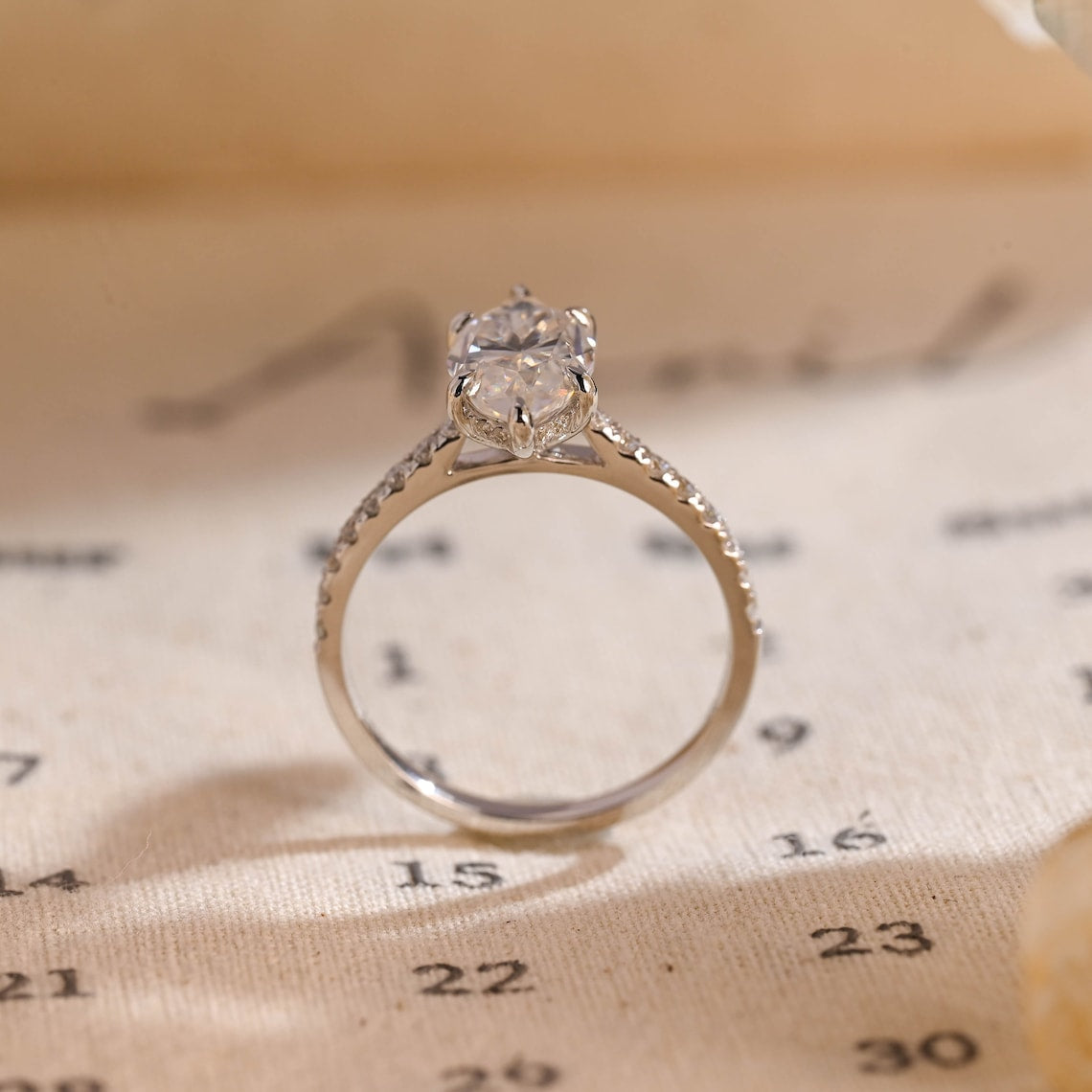 1.0 - 3.0 CT Marquise F/VS1 CVD Diamond Hidden Halo Pave Seeting Engagement Ring - Camila Brown