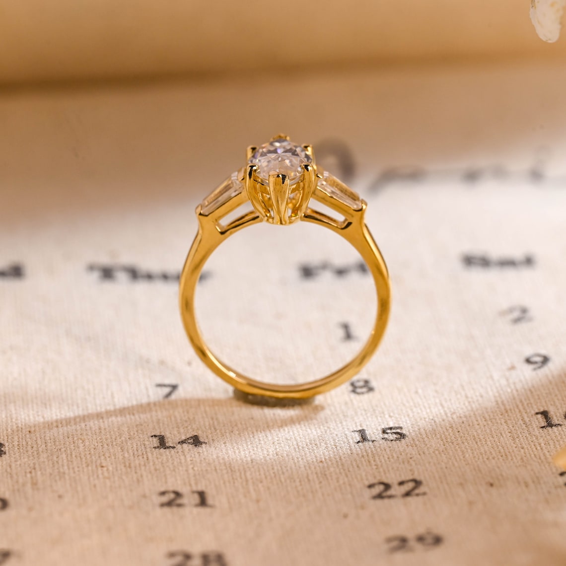 2.0 - 4.0 CT Marquise F/VS1 CVD Diamond Three Stone Style Engagement Ring - Camila Brown