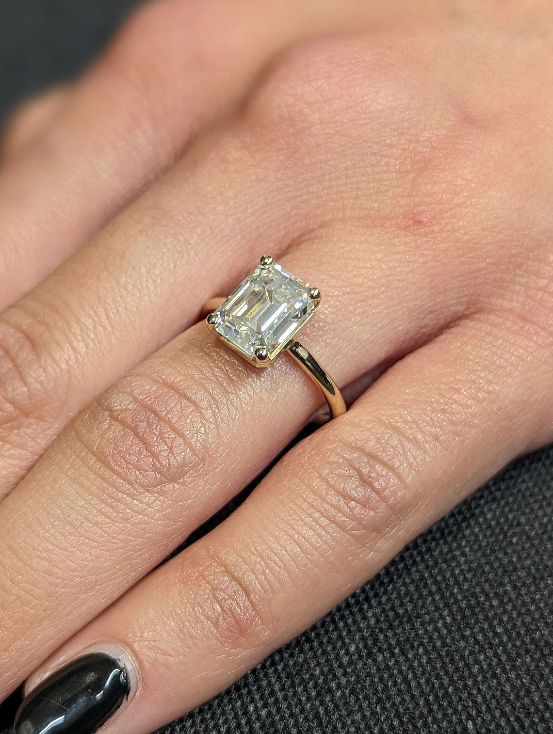 1.50 - 3.50 CT Emerald F/VS1 CVD Diamond Solitaire Engagement Ring - Camila Brown
