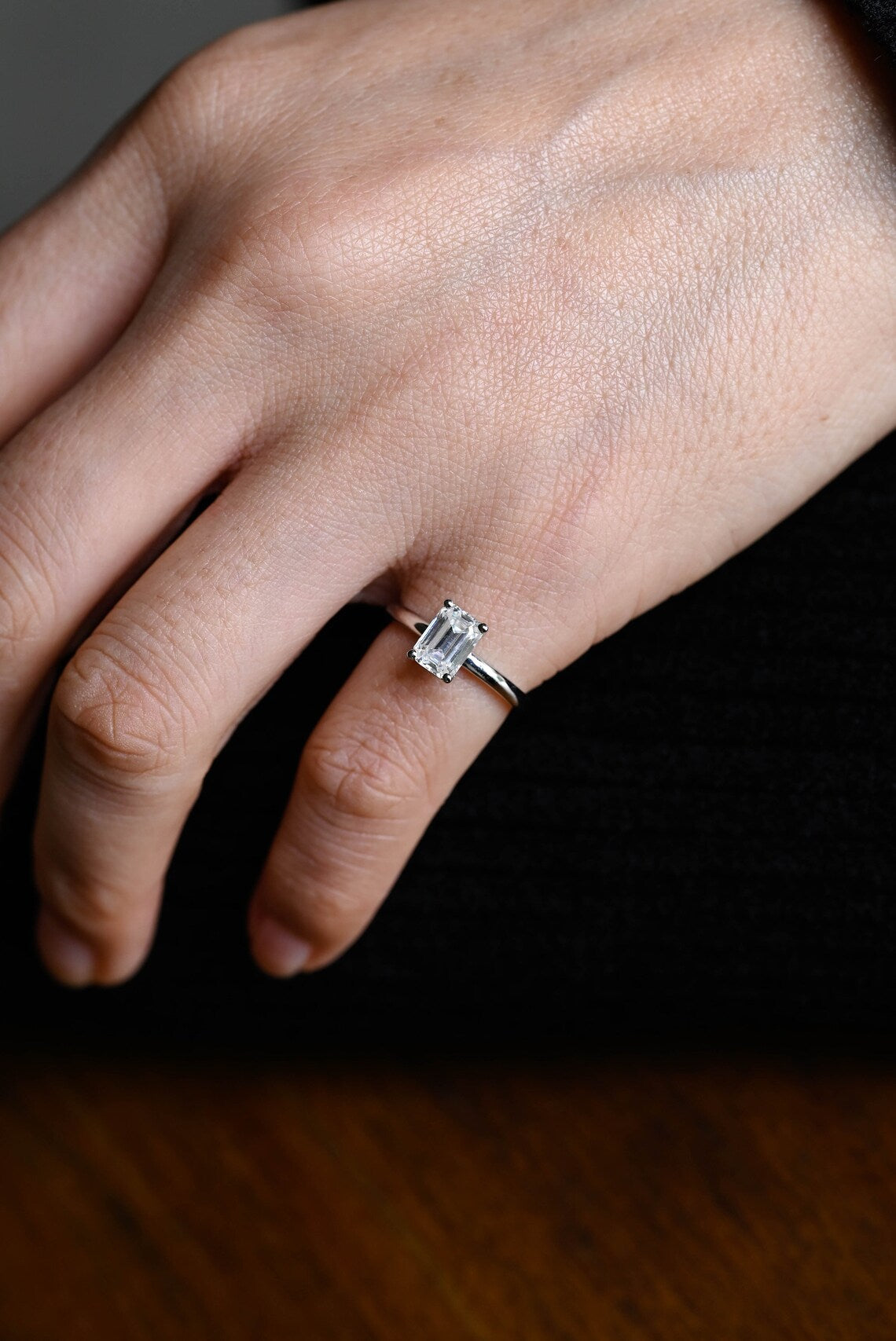 1.0-3.0 CT Emerald E/VS1 CVD Diamond Solitaire Engagement Ring - Camila Brown