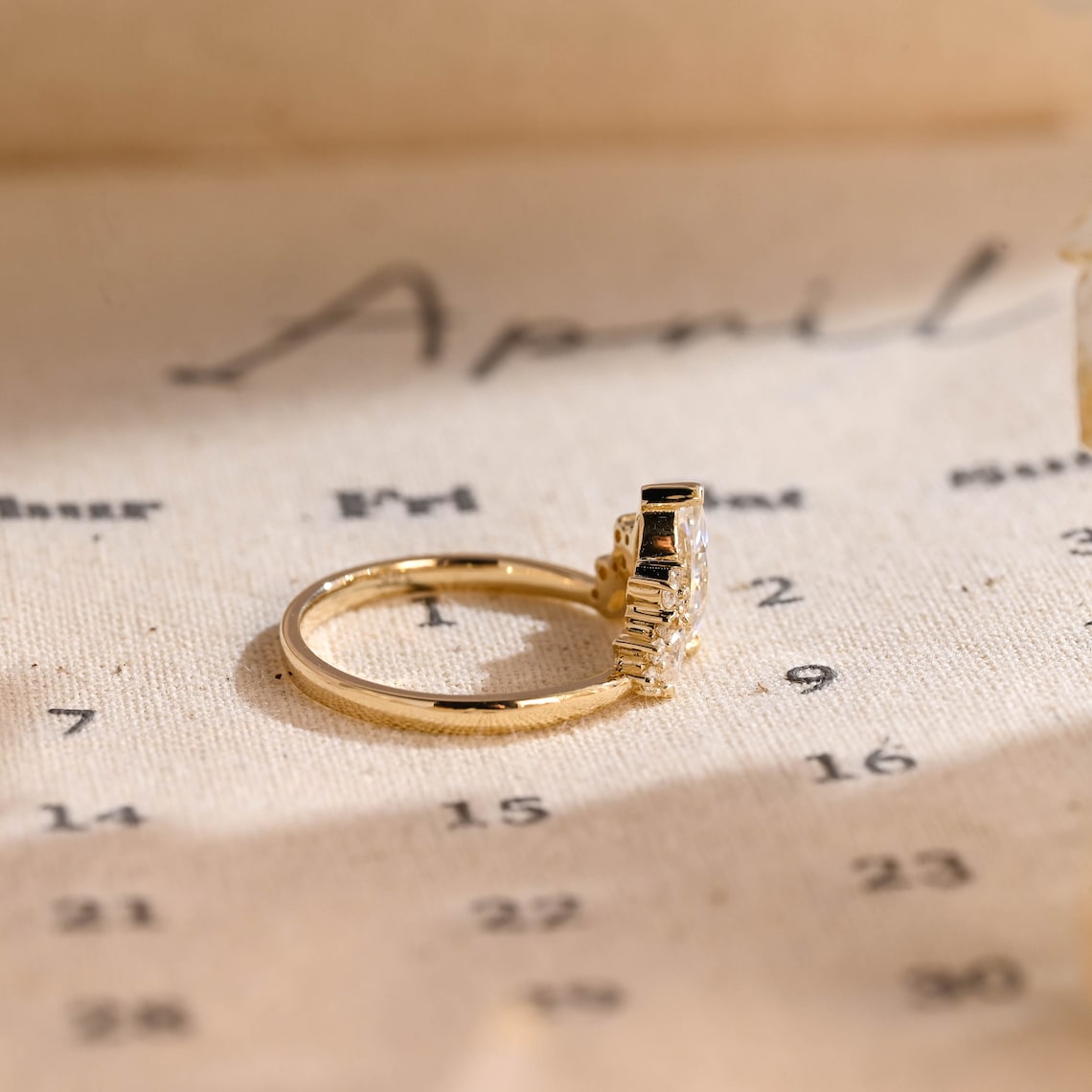 1.0 CT Marquise F/VS1 CVD Diamond Cluster Engagement Ring - Camila Brown