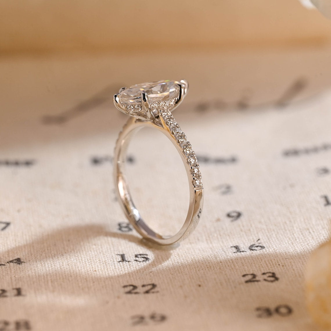 1.0 - 3.0 CT Marquise F/VS1 CVD Diamond Hidden Halo Pave Seeting Engagement Ring - Camila Brown