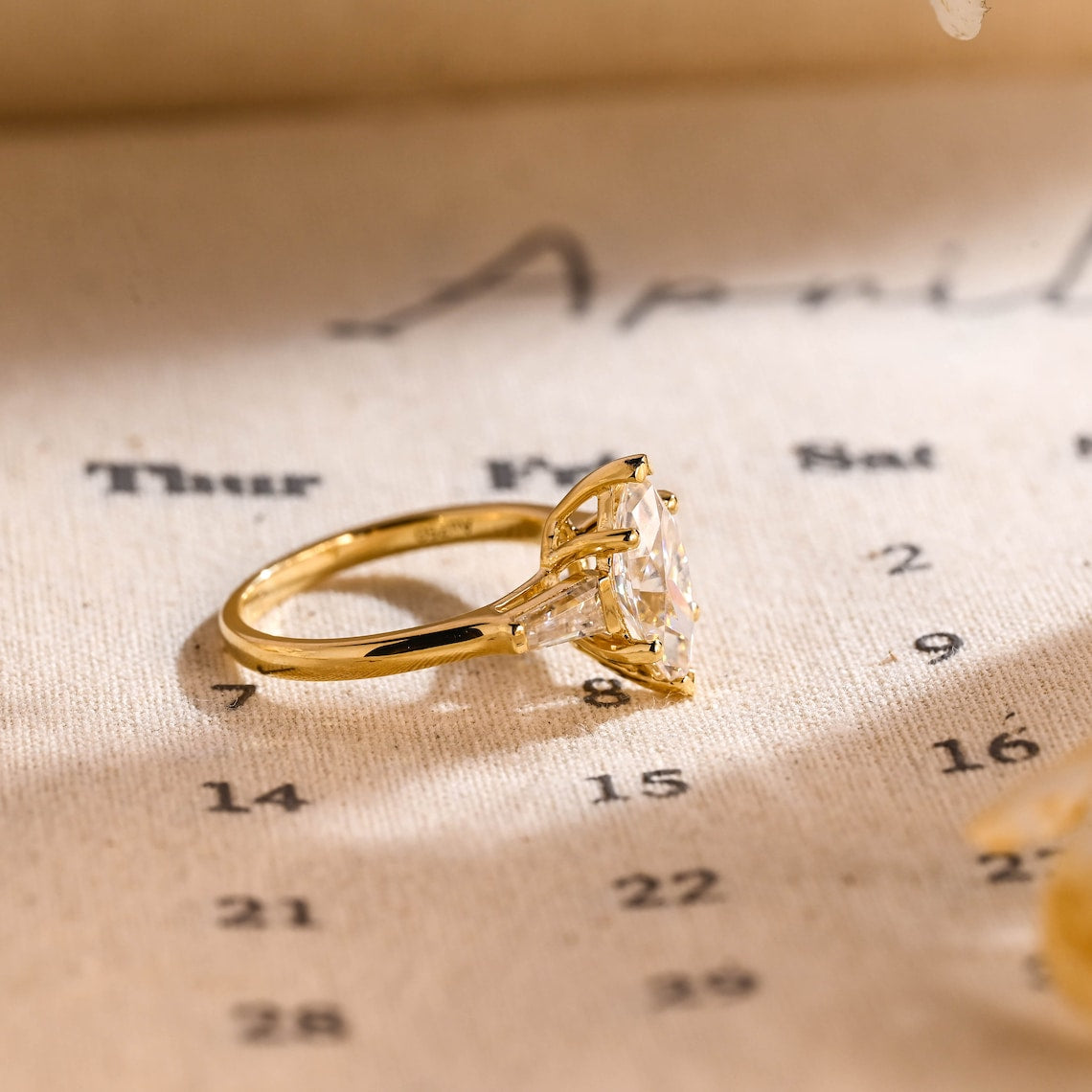 2.0 - 4.0 CT Marquise F/VS1 CVD Diamond Three Stone Style Engagement Ring - Camila Brown