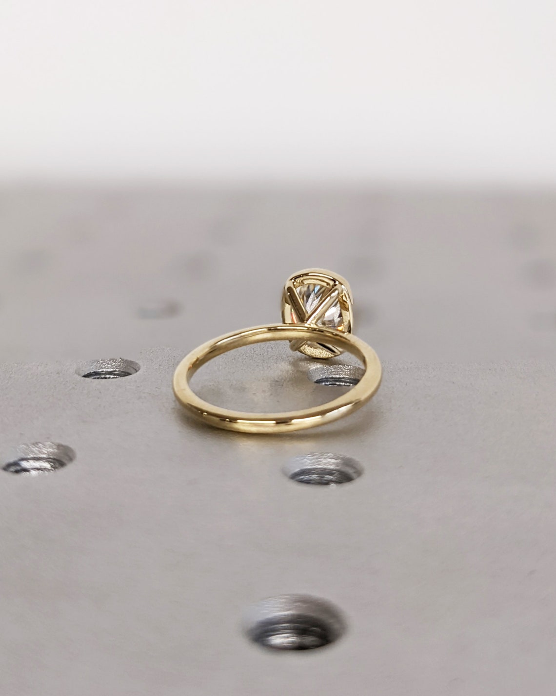 1.0 - 3.0 CT Elongated Cushion F/VS1 CVD Diamond Bezel Setting Engagement Ring - Camila Brown