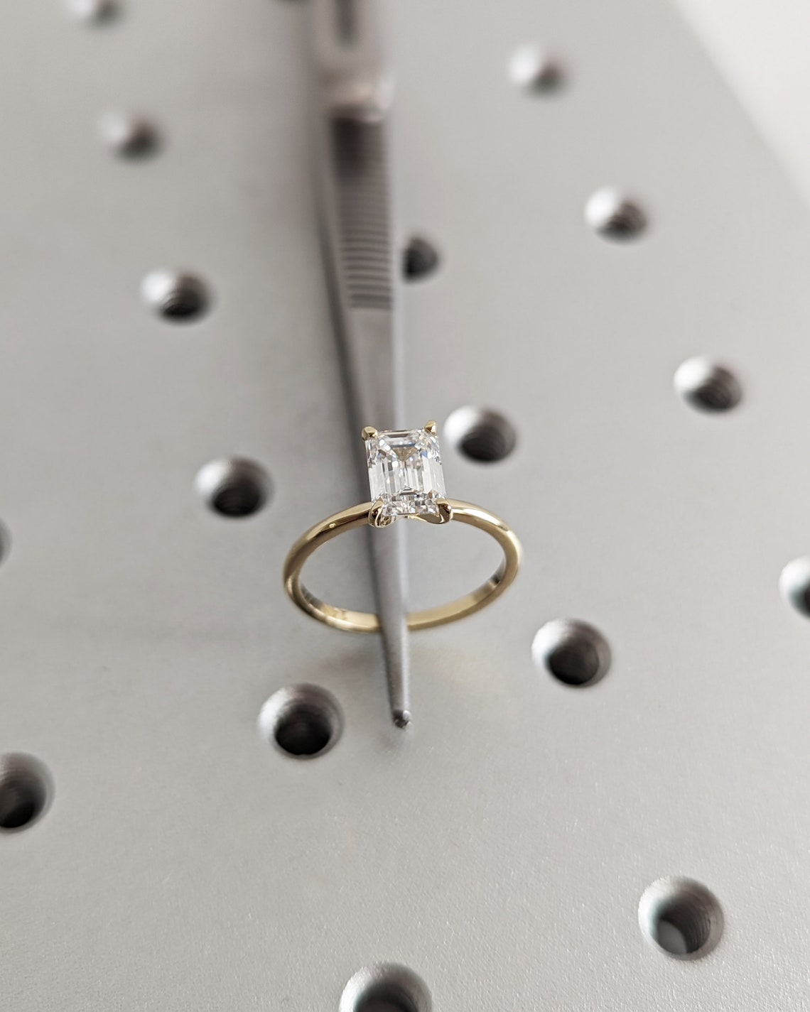 1.50 CT Emerald F/VS1 CVD Diamond Solitaire Engagement Ring - Camila Brown