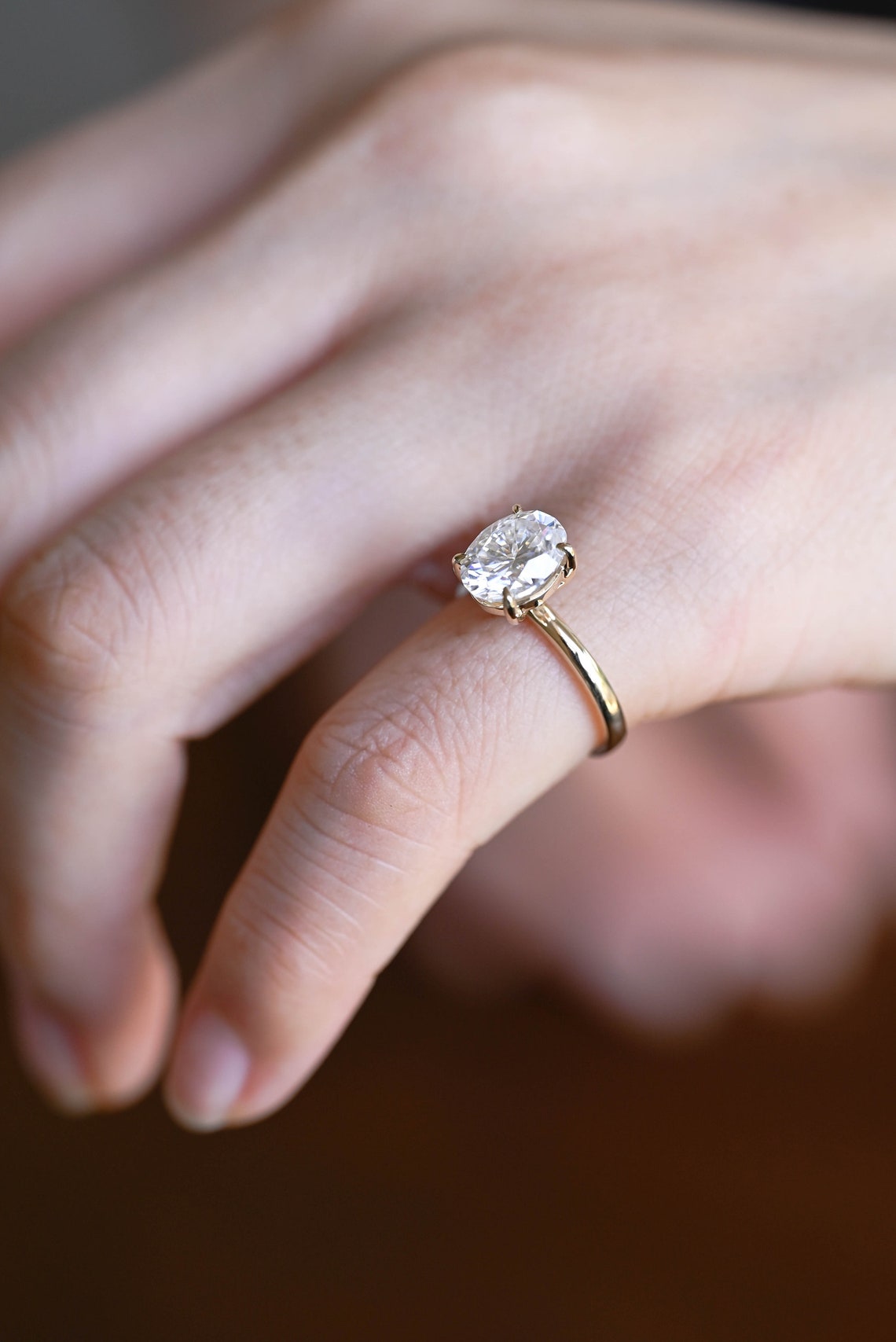1.0 - 3.0 CT Oval F/VS1 CVD Diamond Solitaire Engagement Ring - Camila Brown