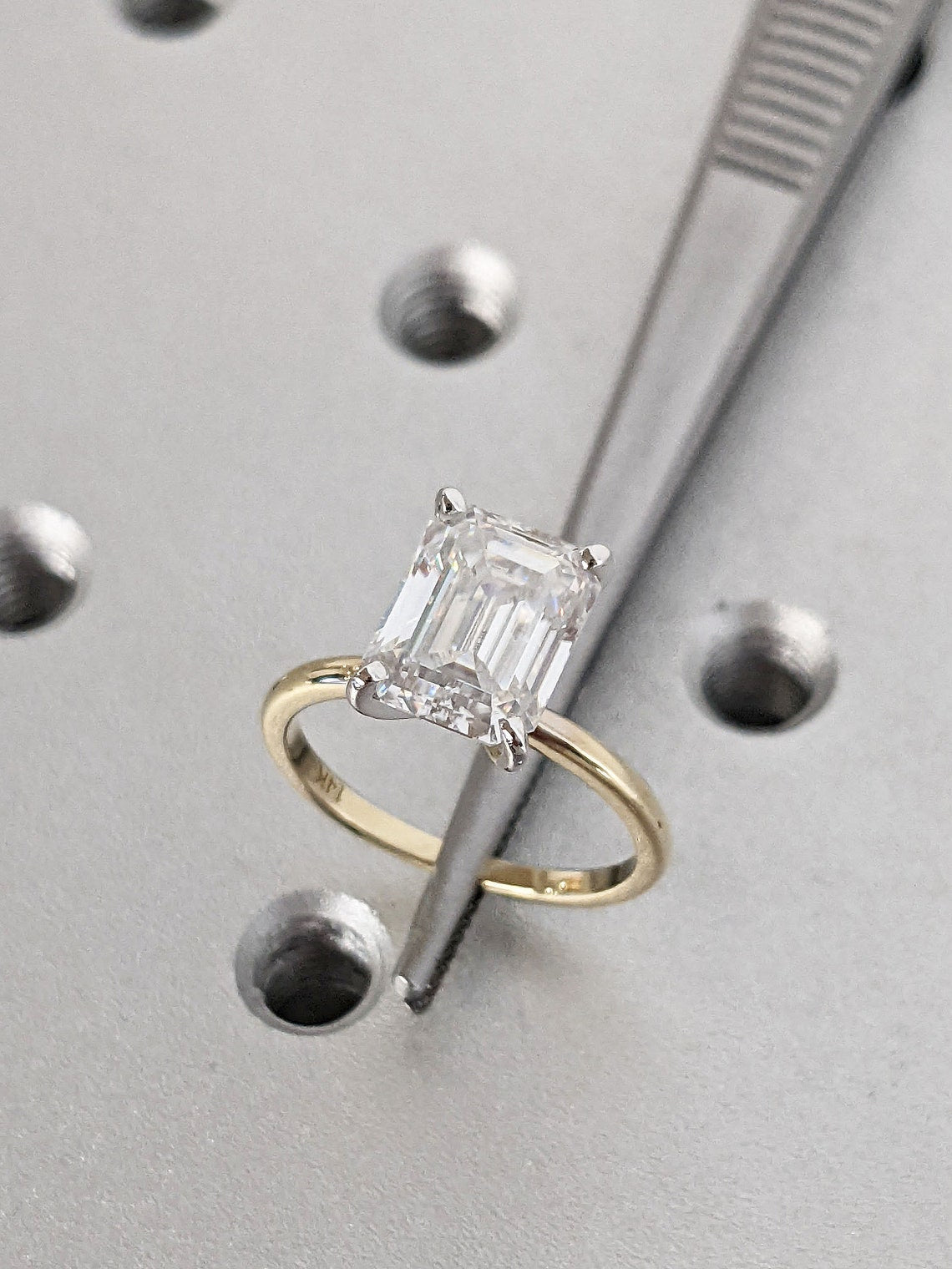 1.50 - 3.50 CT Emerald F/VS1 CVD Diamond Solitaire Engagement Ring - Camila Brown